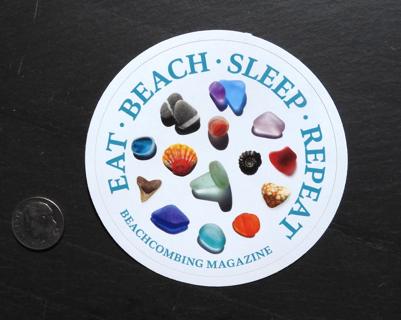 Eat - Beach - Sleep - Repeat Round Laptop or Bumper Sticker