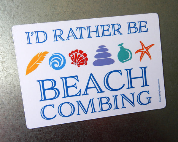 I'd Rather Be Beachcombing Icons Rectangle Magnet