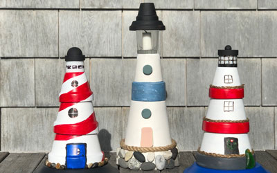 Make a  Flower Pot Lighthouse