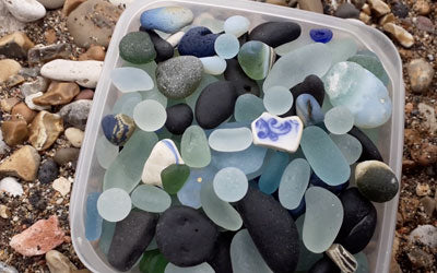 Beachcombing in Seaham and Drilling Sea Glass for Jewelry