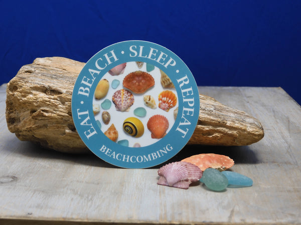 Eat - Beach - Sleep - Repeat Round Sticker