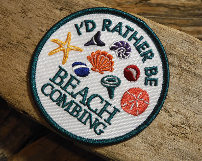 I’d Rather Be Beachcombing Patch - Colorful iron-on embroidered appliqué