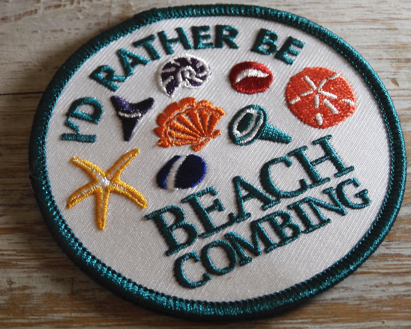 I’d Rather Be Beachcombing Patch - Colorful iron-on embroidered appliqué