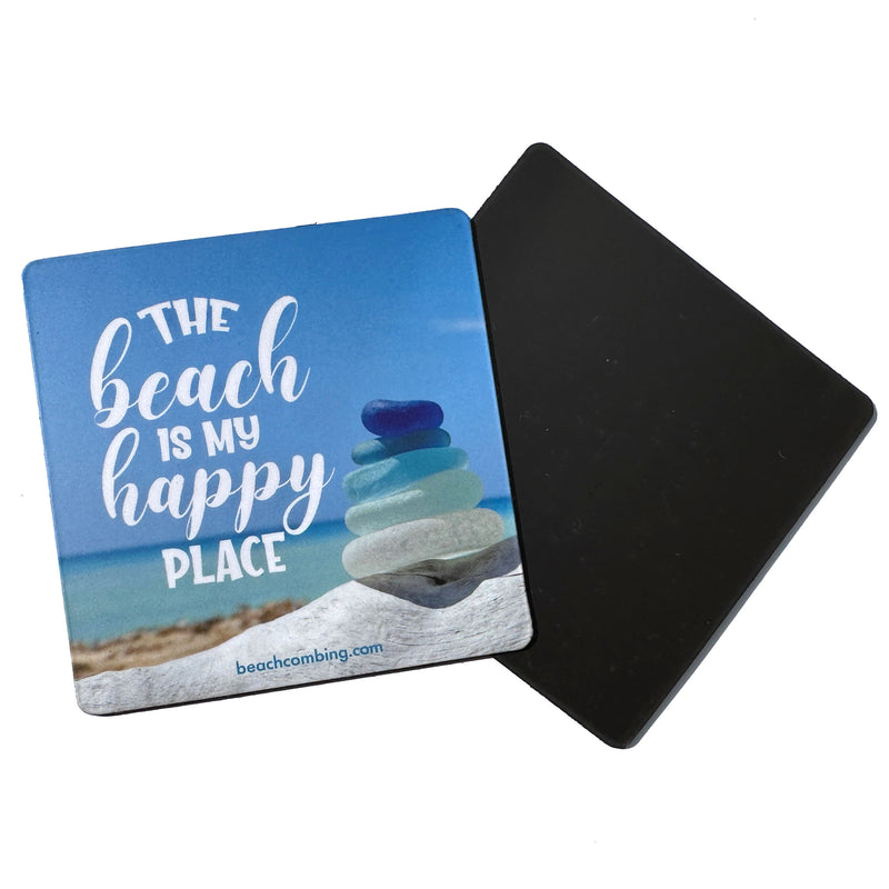 The Beach is My Happy Place Square Magnet