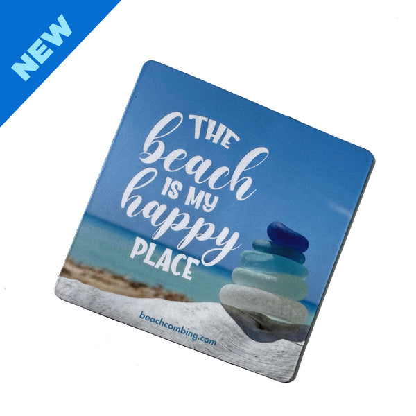 The Beach is My Happy Place Square Magnet