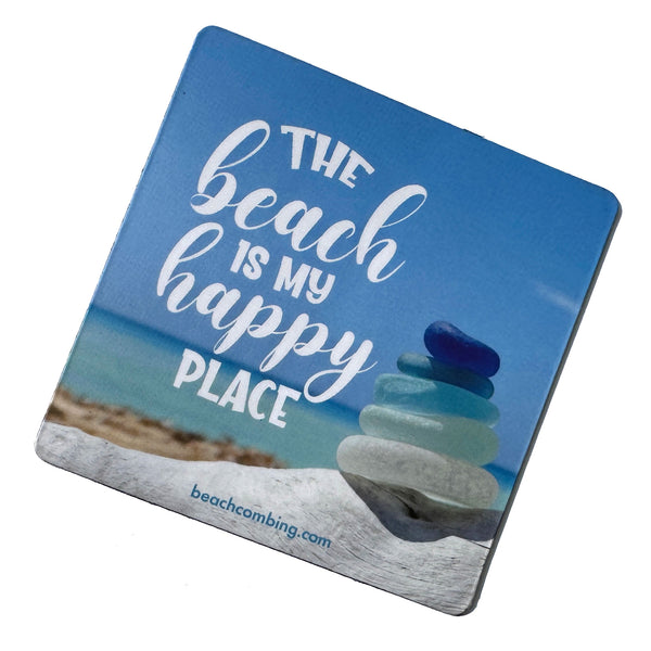 The Beach is My Happy Place Square Magnet