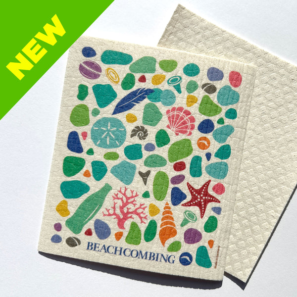 Beachcombing Dishcloth - Sustainable, Washable, Reusable Sponge Towel