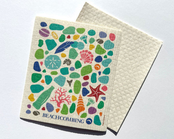 Beachcombing Dishcloth - Sustainable, Washable, Reusable Sponge Towel