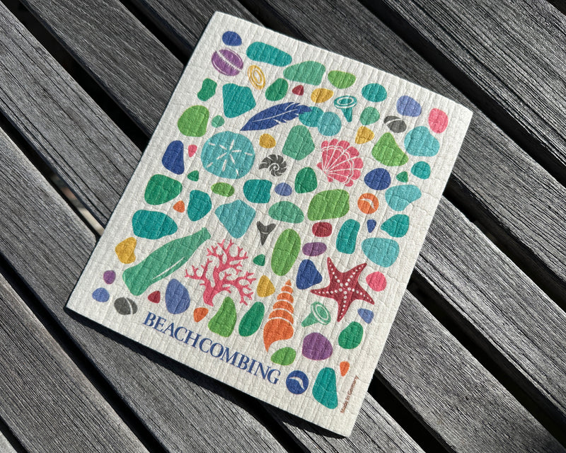 Beachcombing Dishcloth - Sustainable, Washable, Reusable Sponge Towel