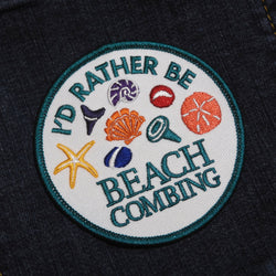 I’d Rather Be Beachcombing Patch - Colorful iron-on embroidered appliqué