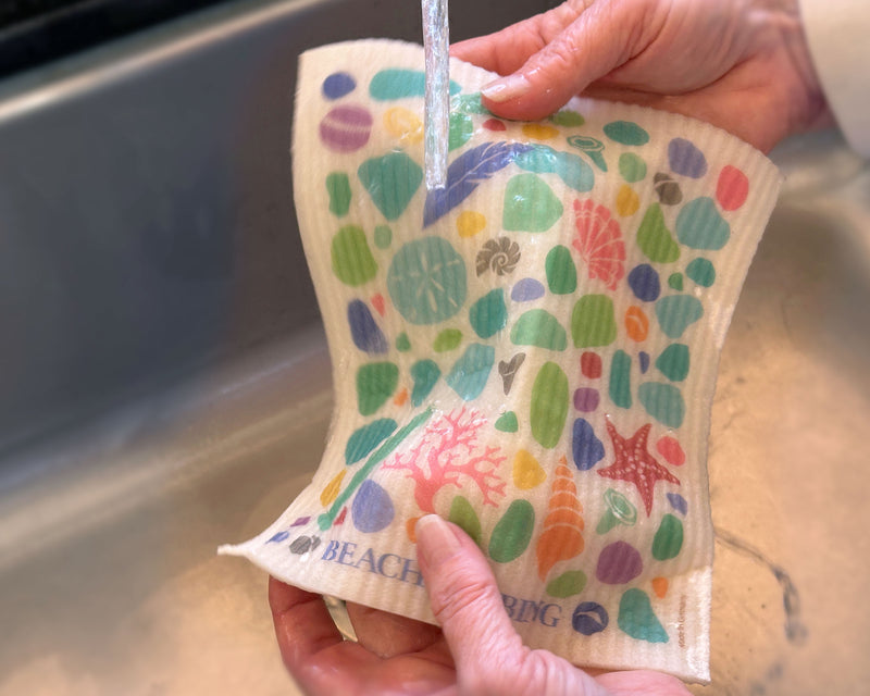 Beachcombing Dishcloth - Sustainable, Washable, Reusable Sponge Towel
