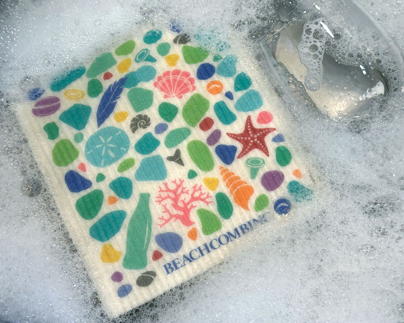 Beachcombing Dishcloth - Sustainable, Washable, Reusable Sponge Towel