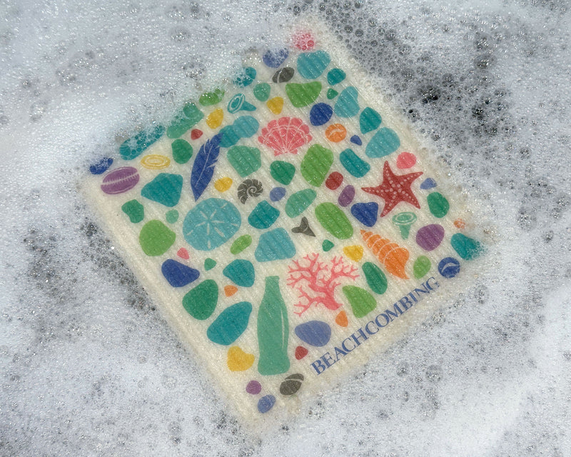 Beachcombing Dishcloth - Sustainable, Washable, Reusable Sponge Towel