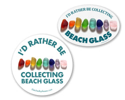 I'd Rather Be Collecting Beach Glass Rainbow Oval Bumper/Laptop Sticker