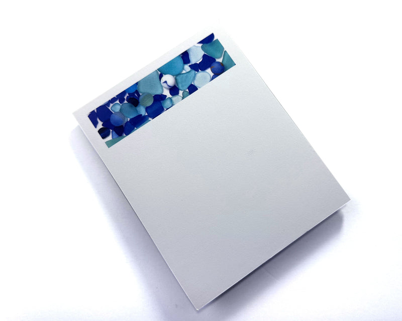 Blue Sea Glass and Marbles Note Pad