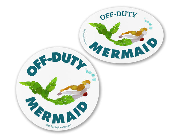 Off-Duty Mermaid Oval Laptop/Bumper Sticker or Magnet