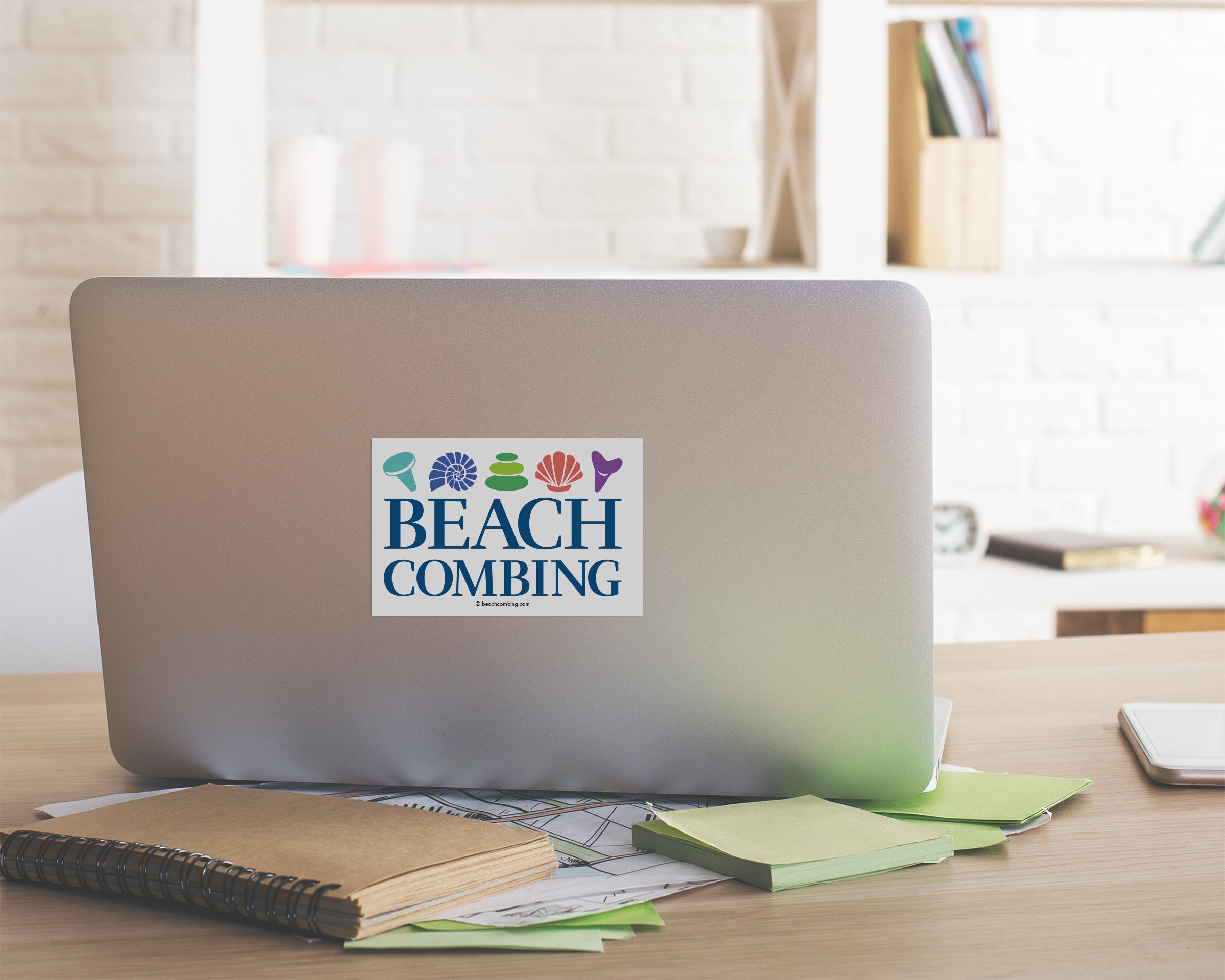 Beachcombing Icons Laptop, Flask, or Bumper Sticker – Beachcombing Magazine