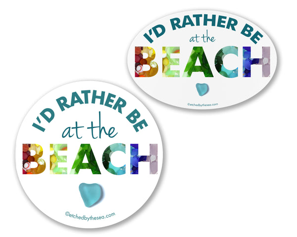 I'd Rather Be at the Beach Laptop/Bumper Sticker or Magnet