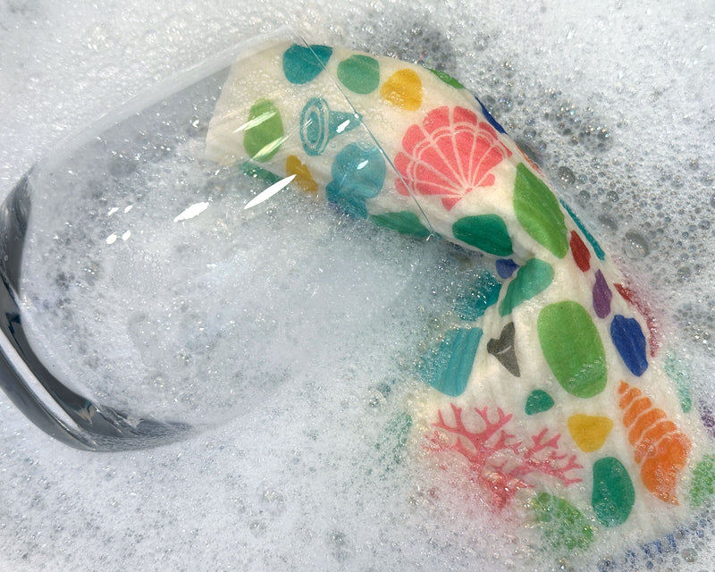 Beachcombing Dishcloth - Sustainable, Washable, Reusable Sponge Towel
