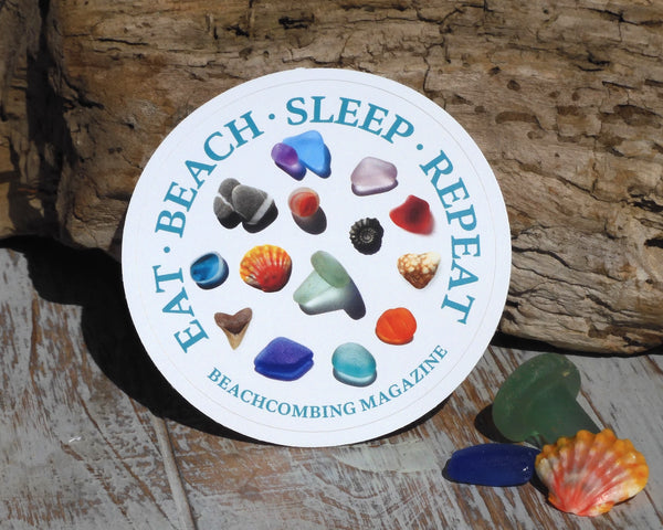 Eat - Beach - Sleep - Repeat Round Laptop or Bumper Sticker