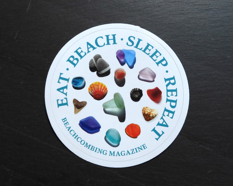 Eat - Beach - Sleep - Repeat Round Laptop or Bumper Sticker