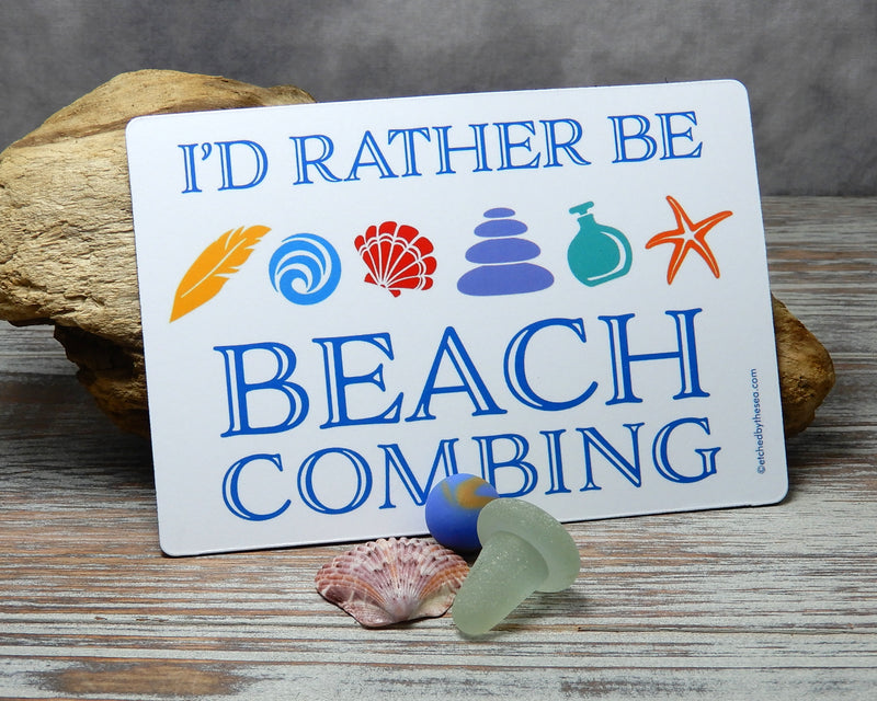 I'd Rather Be Beachcombing Icons Rectangle Magnet