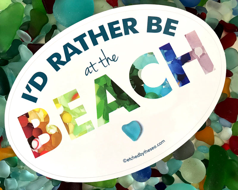 I'd Rather Be at the Beach Laptop/Bumper Sticker or Magnet