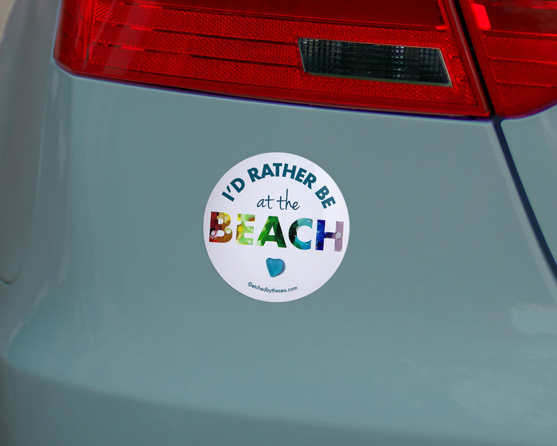 I'd Rather Be at the Beach Laptop/Bumper Sticker or Magnet