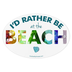 I'd Rather Be at the Beach Laptop/Bumper Sticker or Magnet