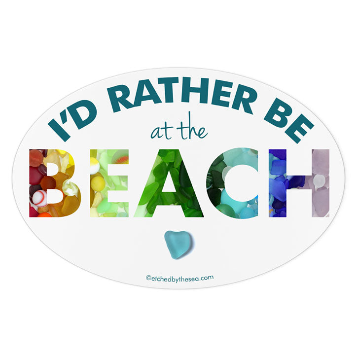 I'd Rather Be at the Beach Laptop/Bumper Sticker or Magnet