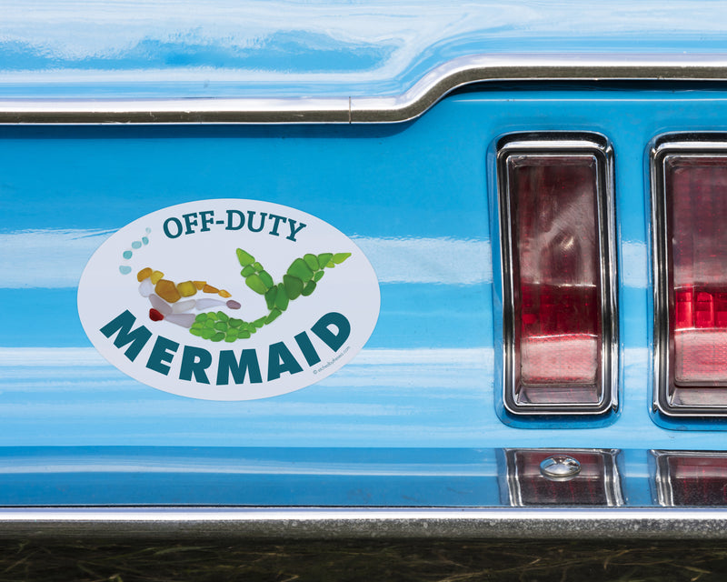 Off-Duty Mermaid Oval Laptop/Bumper Sticker or Magnet