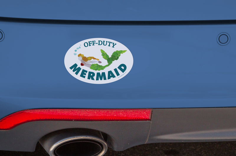 Off-Duty Mermaid Oval Laptop/Bumper Sticker or Magnet