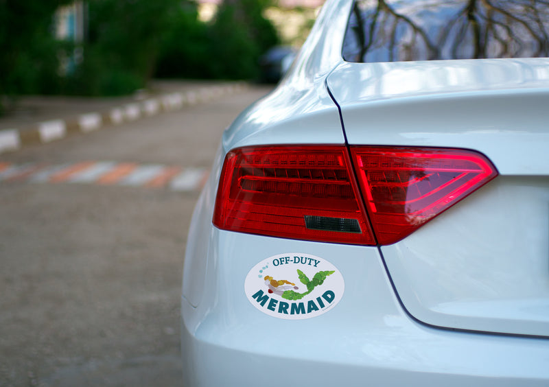 Off-Duty Mermaid Oval Laptop/Bumper Sticker or Magnet