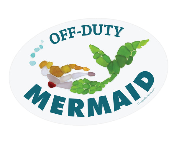 Off-Duty Mermaid Oval Laptop/Bumper Sticker or Magnet