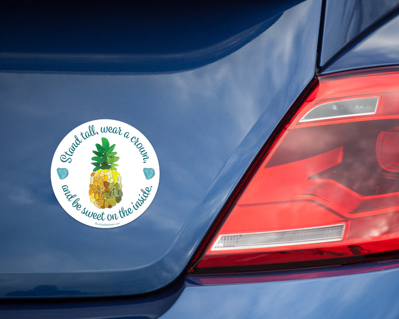 Pineapple Sea Glass Sticker - Stand tall, wear a crown, and be sweet on the inside