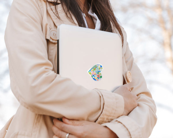 Beachcombing Heart Bumper/Laptop Sticker