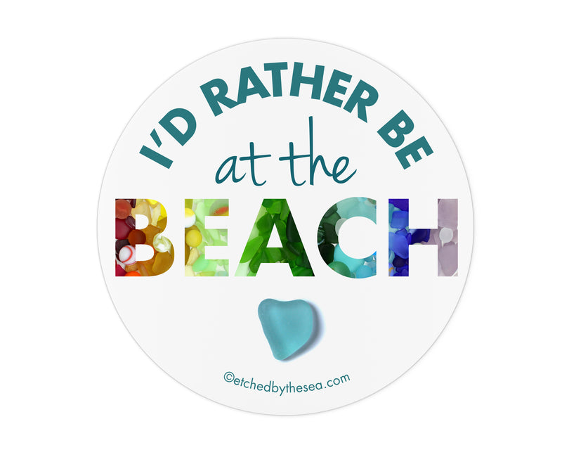 I'd Rather Be at the Beach Laptop/Bumper Sticker or Magnet
