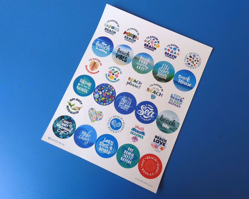 Beachcombing Stickers - Sheet of 30