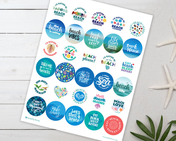 Beachcombing Stickers - Sheet of 30