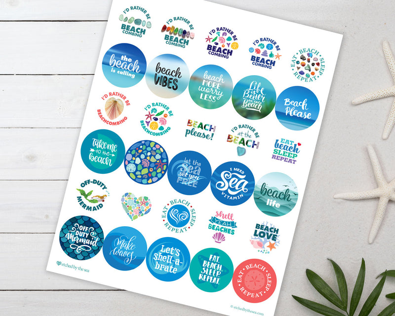 Beachcombing Stickers - Sheet of 30